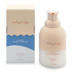 Babyology tear-free label indicates gentle cleansing during bath time