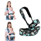 BabyPark baby hip seat carrier in black with ergonomic support for comfortable carrying.