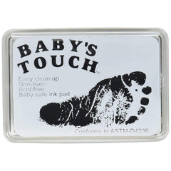 Baby's Touch handprint inkpad in black for safe keepsakes and easy cleanup.