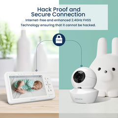 Babysense remote pan-tilt with 4x zoom focusing on each crib