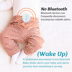 BabySmile E-202 clip-on sensor attached to diaper for cordless monitoring