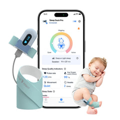 Babytone sock monitor shows real-time heart rate for your baby.