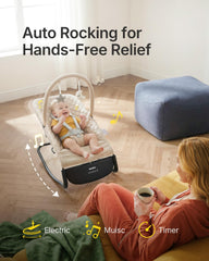 BabyVista electric bouncer in 3in1 mode illustrating seat and rocker versatility