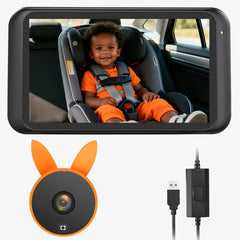 BabyVue BV2 USB plug-and-play setup shown for quick car camera installation