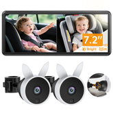 Babyvue BV3PRO split-screen display shows two rear seats for real time monitoring