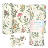 BabyWhale swaddle blanket close-up shows soft bamboo viscose blend for gentle newborn skin.