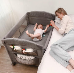 BabyWombWorld bassinet bedside sleeper promotes familiar sleep space for newborns.