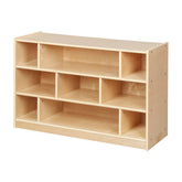 Back2School Express 9-Compartment cabinet rolling front keeps blocks organized and reachable