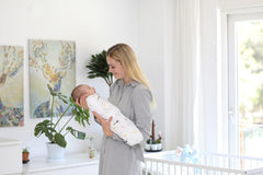 Baebae Goods swaddle wrap edge detail with neat stitching