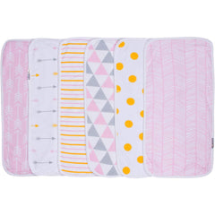 BaeBae Goods burp cloths folded stack highlights six-pack convenience