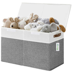 Bagnizer large toy storage box front view with lid keeps playroom tidy