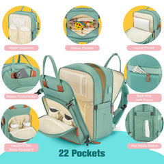 BAGPARKK diaper bag backpack detachable pacifier case for portability