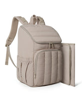 BAGSMART diaper bag backpack quilted front view showing roomy pockets for easy organizing