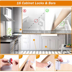 Baitiny cabinet locks: 16-pack set for secure, easy-to-access storage