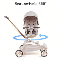 BAKISU 360-degree reversible seat demonstrates versatile seating options for parent-child interaction.