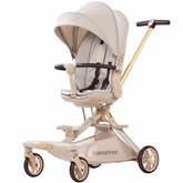 BAKISU lightweight folding stroller wagon from the side showing compact travel-ready design.