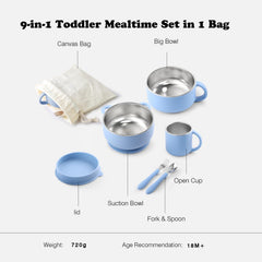 Bakpoco suction bowl on a high chair tray aids mess-free feedings.