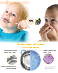 Bakpoco utensils blend stainless steel with silicone tips for gentle feeding