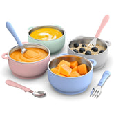 Bakpoco toddler suction-bowl 2in1 securely sticks to tables for mess-free meals.