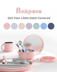Bakpoco unbreakable plate, durable for drops and long-lasting toddler use.