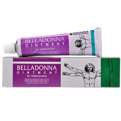 Bakson Belladonna Cream jar front view, potential relief for skin irritation and inflammation.