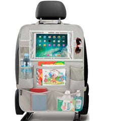 BALEINE backseat organizer full view showing spacious beige storage.