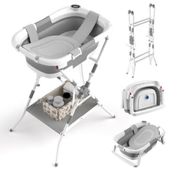 BALLA BALEIN baby-bathtub-with-stand provides elevated, comfortable bath times for newborns.