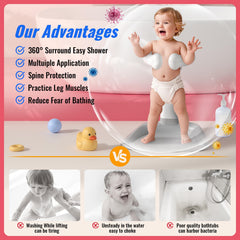 BALLA BALEIN triangular structure offers stable support for safer baths.