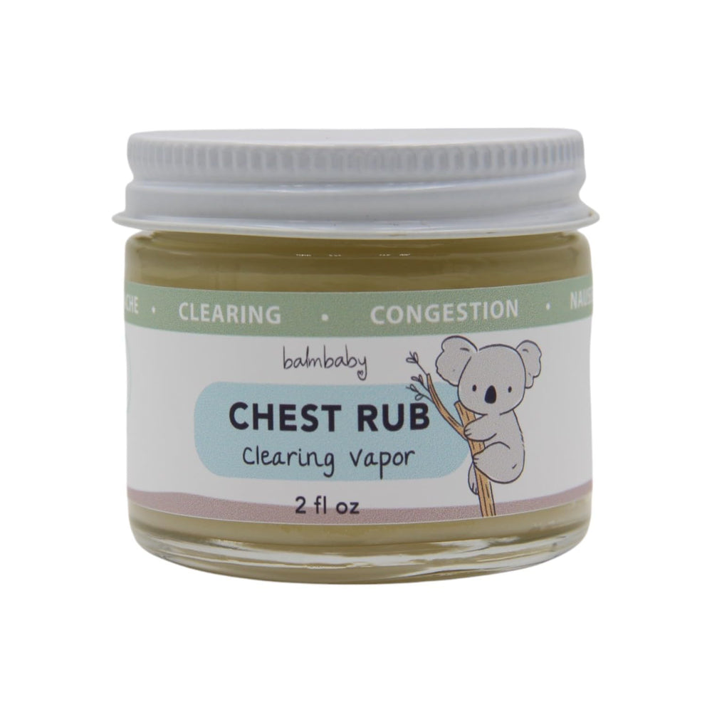 BALM! Baby chest rub in a glass jar for safe, petroleum-free soothing