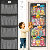 Baloudy stuffed animal storage over-the-door setup keeps toys within easy reach.