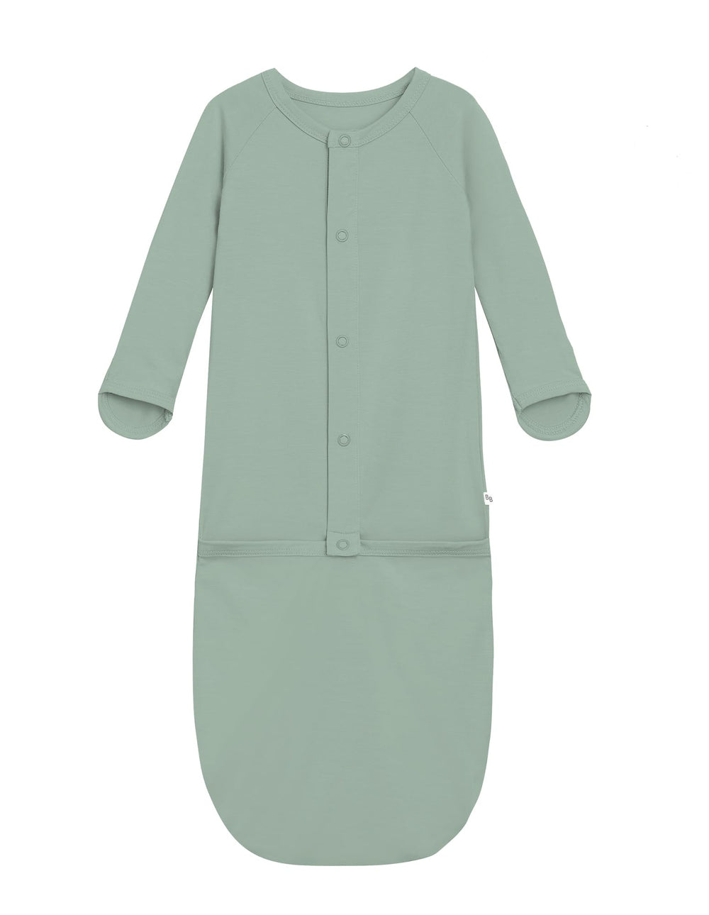BambooBud baby gown close-up shows soft viscose fabric for gentle skin contact