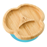 Bamboo Bamboo baby plate with suction base stays securely on a tray.