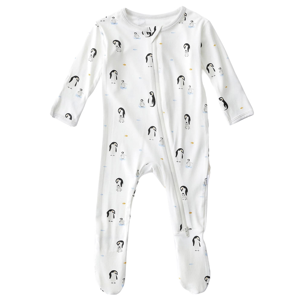 Bamboo Little soft baby footie with penguin design for cozy daily wear