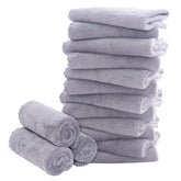 Bamboo Queen 16-pack light-grey washcloths, gentle bath companions.