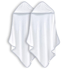 BAMBOO QUEEN baby hooded towel white stripe, ultra soft for delicate skin.