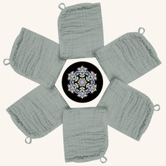 BAMBOO QUEEN 12x12 inch green washcloths pack, ready for bath time
