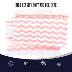 Bamboo Queen baby washcloths in pink and white designed for delicate newborn skin.