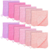 BAMBOO QUEEN pink sakura burp cloths, 20x10 inches, gentle spill protection