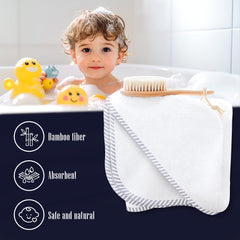 BAMBOO QUEEN large hooded towel, 37.5 by 37.5 inches, easy wrap for kids.