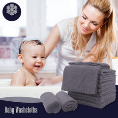 Bamboo Queen washcloths used as baby wipes or burp cloths for versatile care.