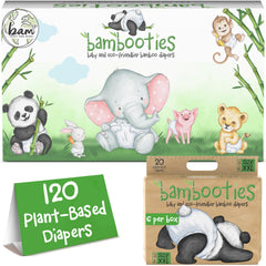 Bambooties bamboo baby diapers XXL pack of 120 for easy, on-the-go changes.