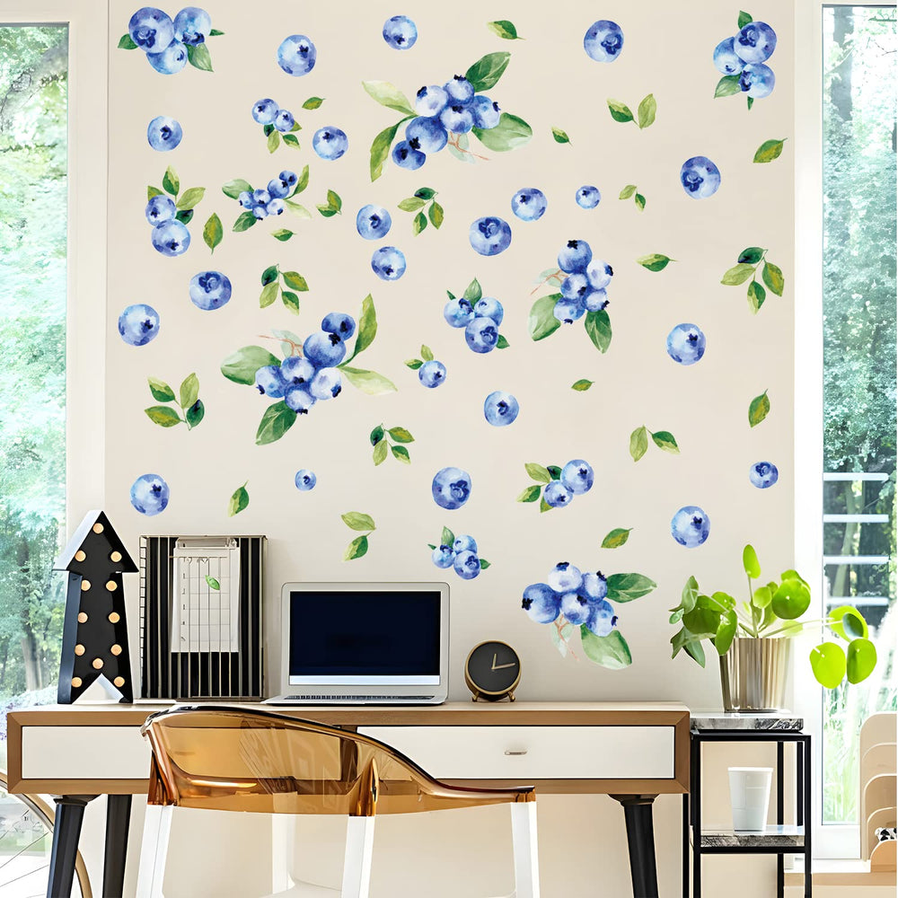 Bamsod Blueberry wall decal on nursery wall, removable berry motif.