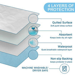 Bamuho 4-layer bed pad with dense absorbent core for heavy spills.