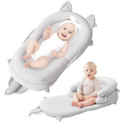 Banakshol Baby Lounger gray side view shows compact home setup