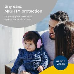 BANZ Baby Earmuffs adjustable headband demonstrates growing-fit for toddlers.