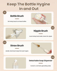 Baobrava bendable brush head reaches corners for deep cleaning.