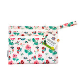 BapronBaby Eric Carle pink floral caterpillar wet dry bag front view for on-the-go organization