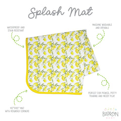 BapronBaby Fresh Lemon Splash Mat 45x45 displayed flat for high chairs