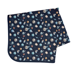 BapronBaby Outer Space Splash Mat waterproof protects floors during meals.