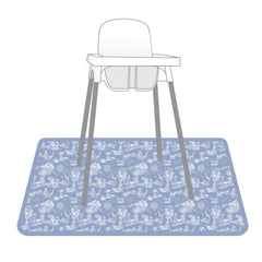 BapronBaby Savanna Blue Splash Mat in crafts area catches splashes during activities.